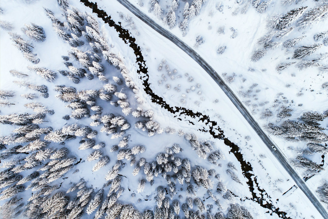 图集:实力派寒潮上线,围观全球航拍雪景